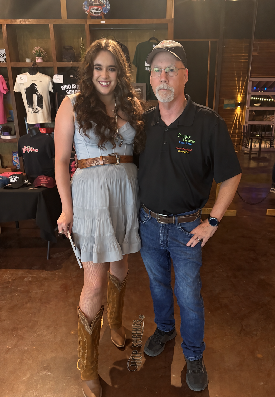 Al with singer/songwriter Belles at Hop Springs in 2026.